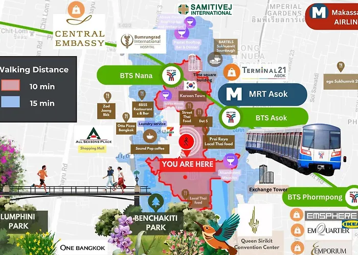 King With Kitchen-short Walk To Park,bts,mall * Bangkok